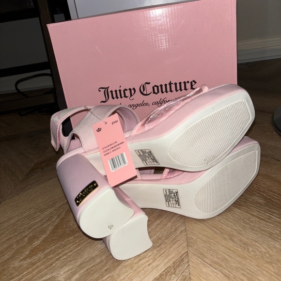 NWT Juicy Couture Women's Open Toe High Heel Dress Sandals with Ankle Strap - Picture 8 of 9